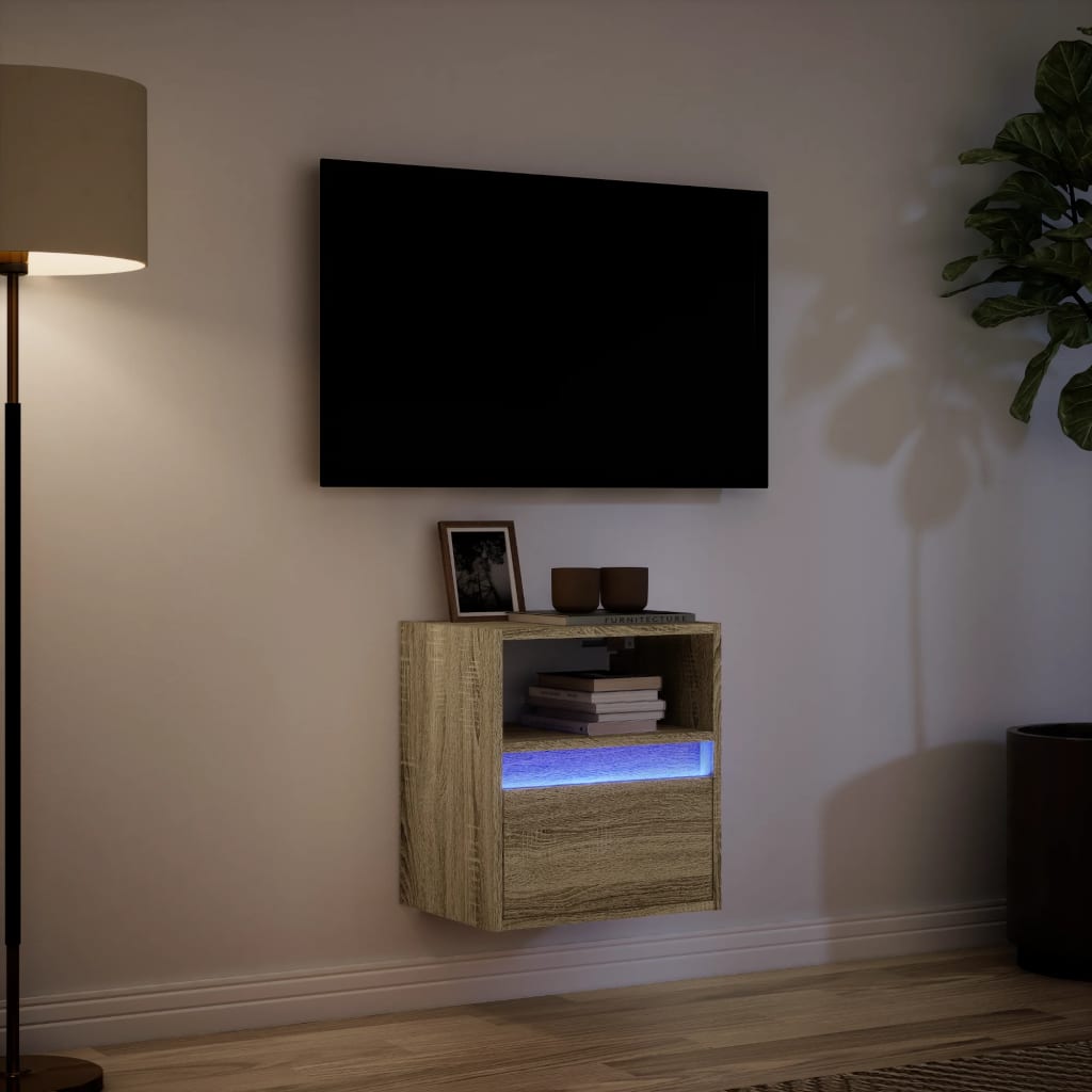 Meuble TV mural avec éclairage LED Sonoma 41x31x45 cm