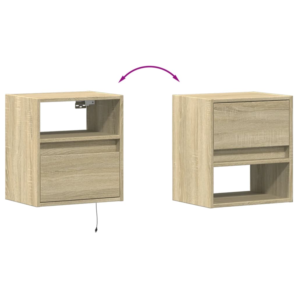 TV-Wandschrank mit LED-Beleuchtung Sonoma 41x31x45 cm