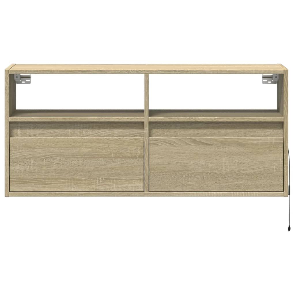 TV-Wandschrank mit LED-Beleuchtung Sonoma-Eiche 100x31x45 cm