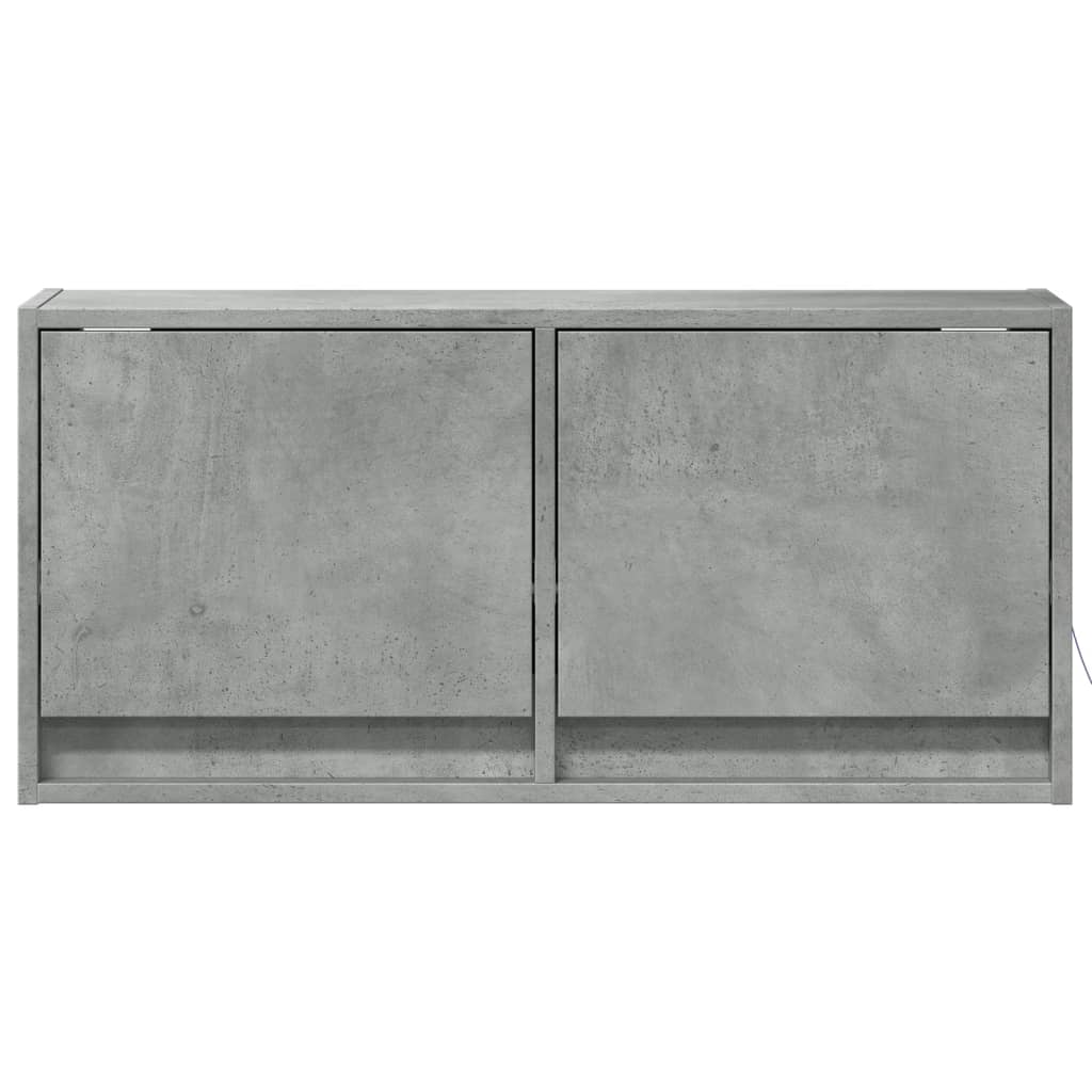 TV-Wandschrank mit LED-Beleuchtung Betongrau 80x31x38 cm