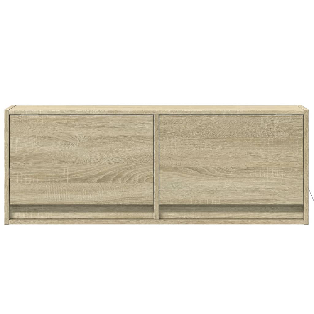 TV-Wandschrank mit LED-Beleuchtung Sonoma-Eiche 100x31x35 cm