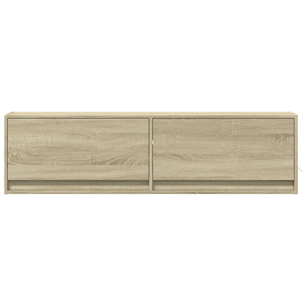 TV-Wandschrank mit LED-Beleuchtung Sonoma-Eiche 140x31x38 cm