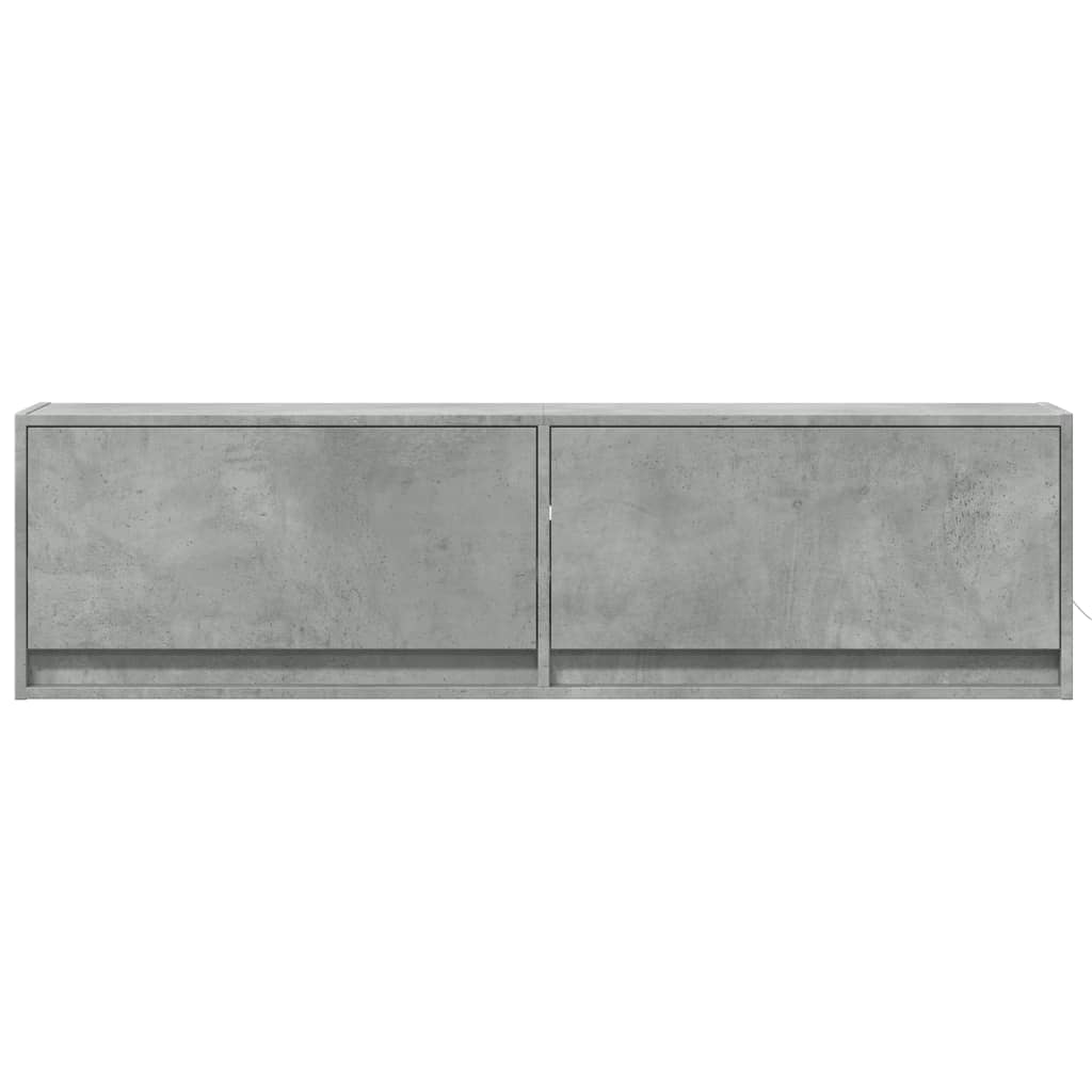 TV-Wandschrank mit LED-Beleuchtung Betongrau 140x31x38 cm