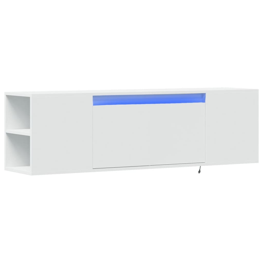 TV-Wandschrank mit LED-Beleuchtung Weiß 135x31x39,5 cm