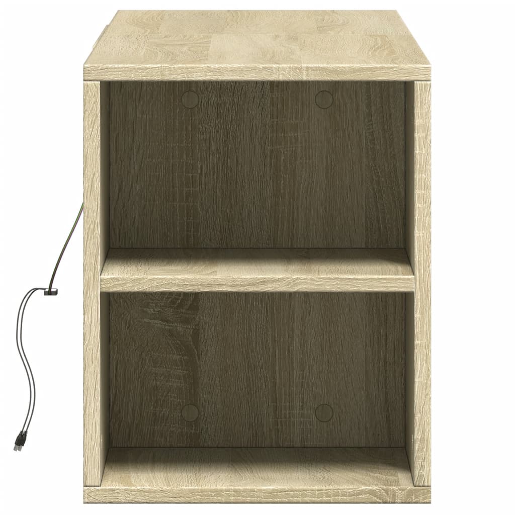 TV-Wandschrank mit LED-Beleuchtung Sonoma-Eiche 135x31x39,5 cm