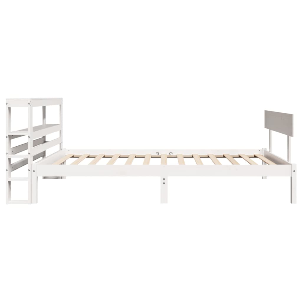 Massivholzbett ohne Matratze Weiß 75x190 cm Kiefernholz