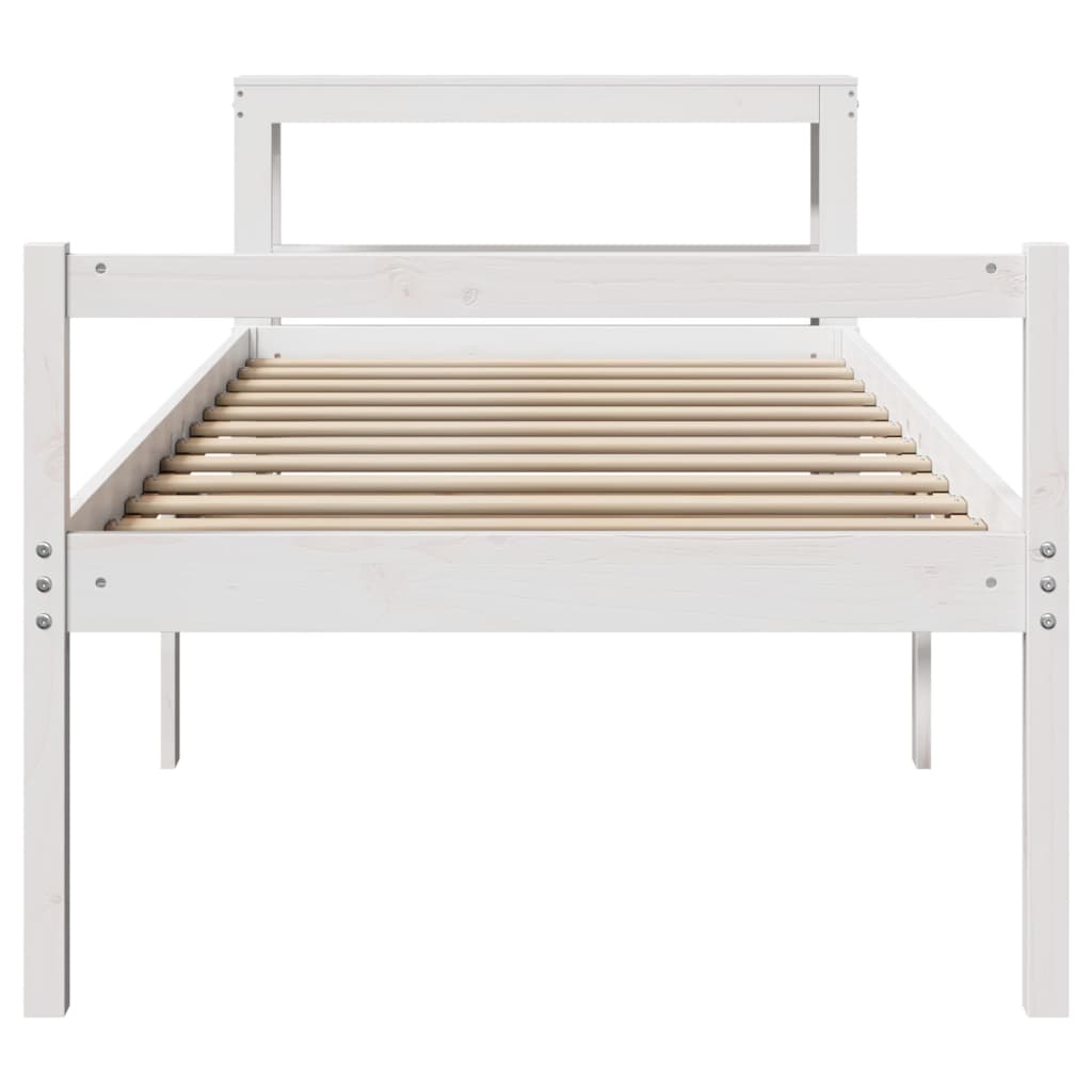 Seniorenbett mit Kopfteil ohne Matratze Weiß 75x190 cm