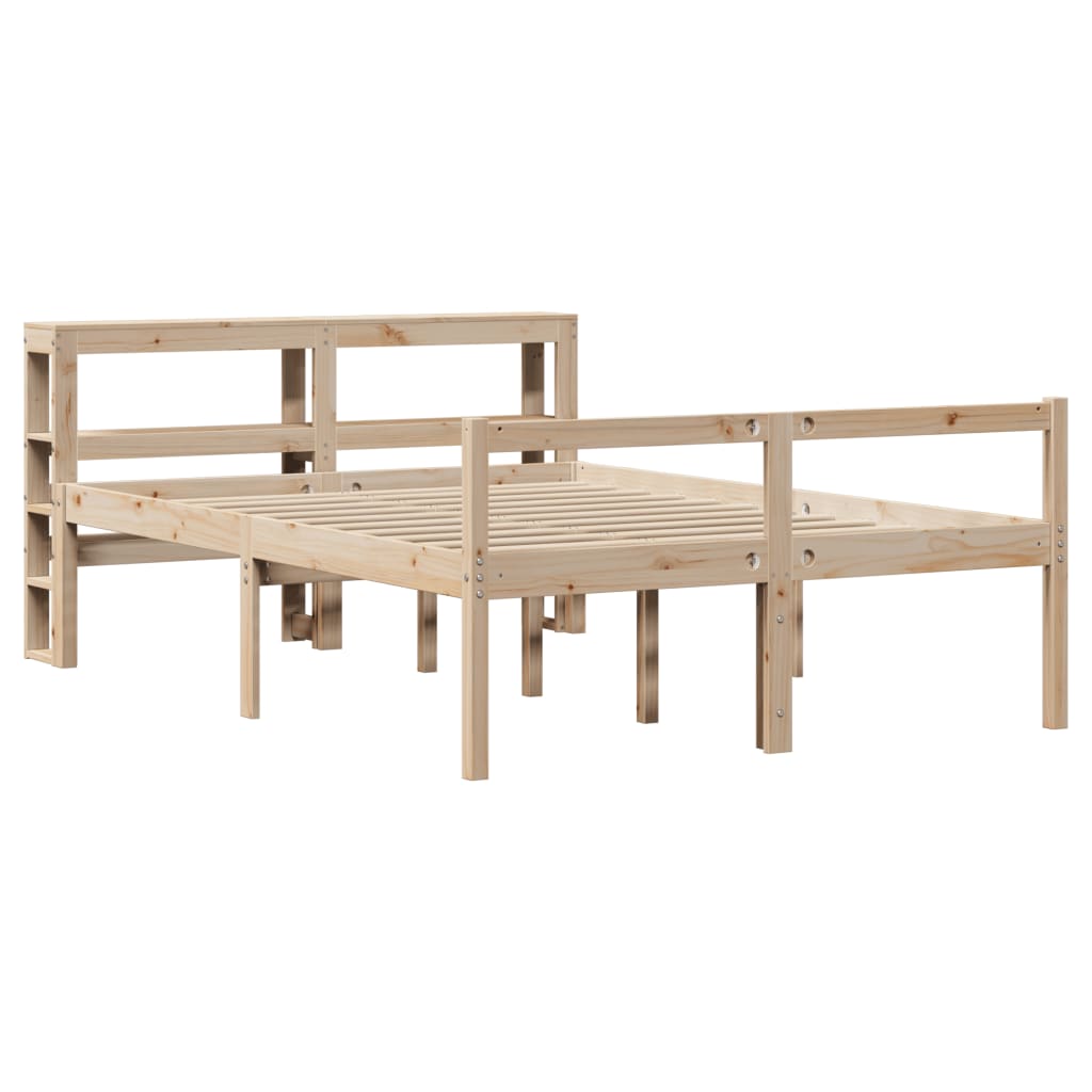Seniorenbett mit Kopfteil 120x190 cm Massivholz Kiefer