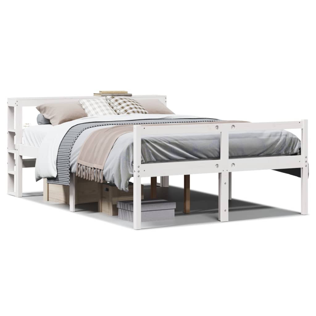 Seniorenbett mit Kopfteil ohne Matratze Weiß 120x190 cm