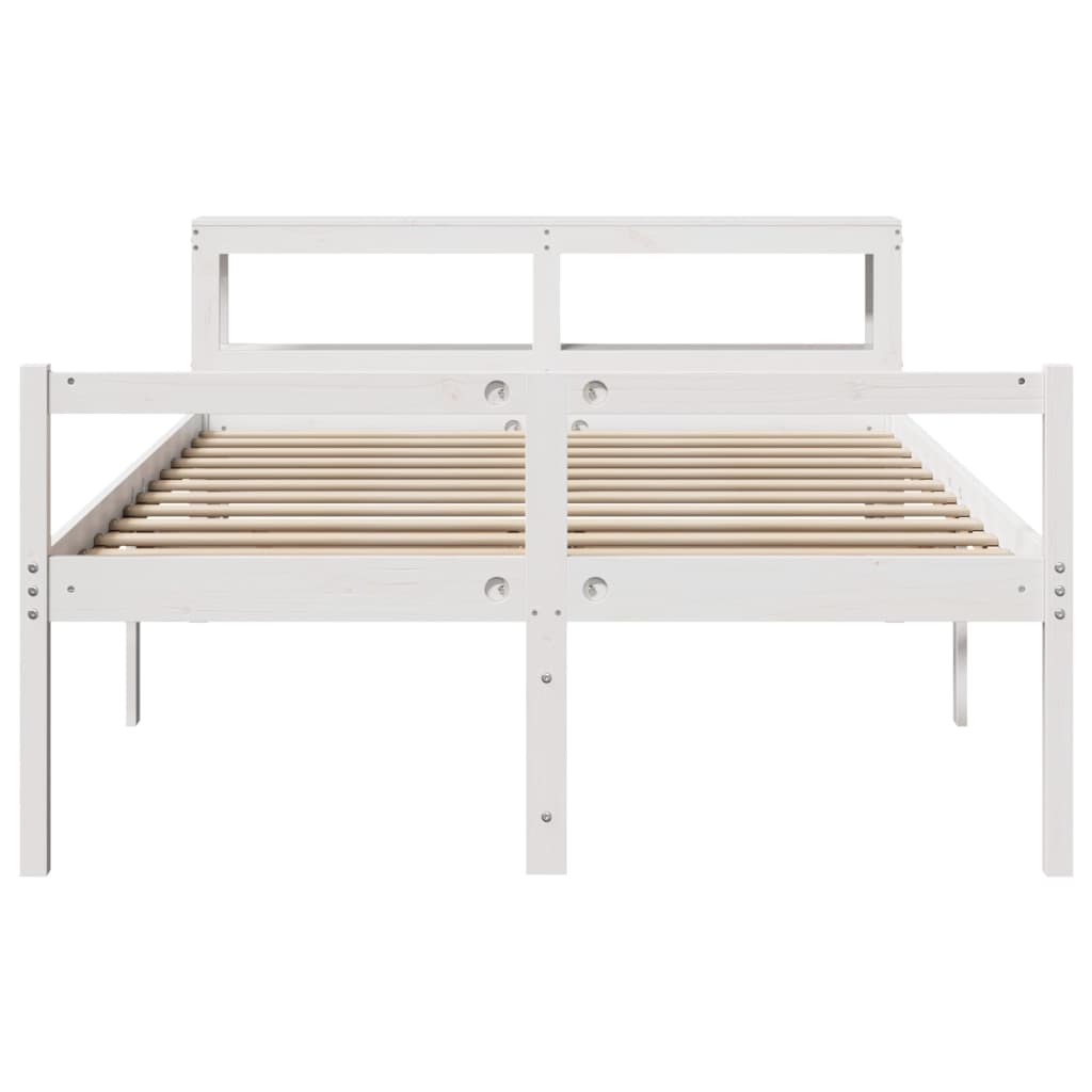 Seniorenbett mit Kopfteil ohne Matratze Weiß 120x190 cm