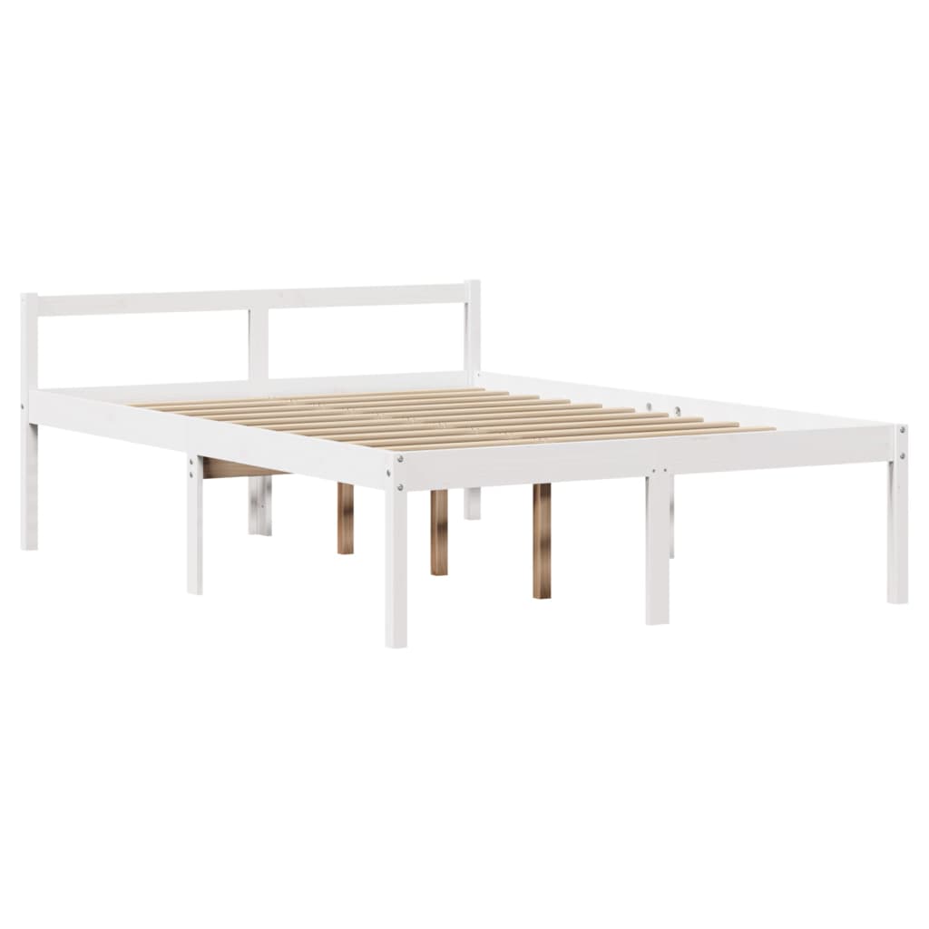 Seniorenbett mit Kopfteil ohne Matratze Weiß 120x190 cm