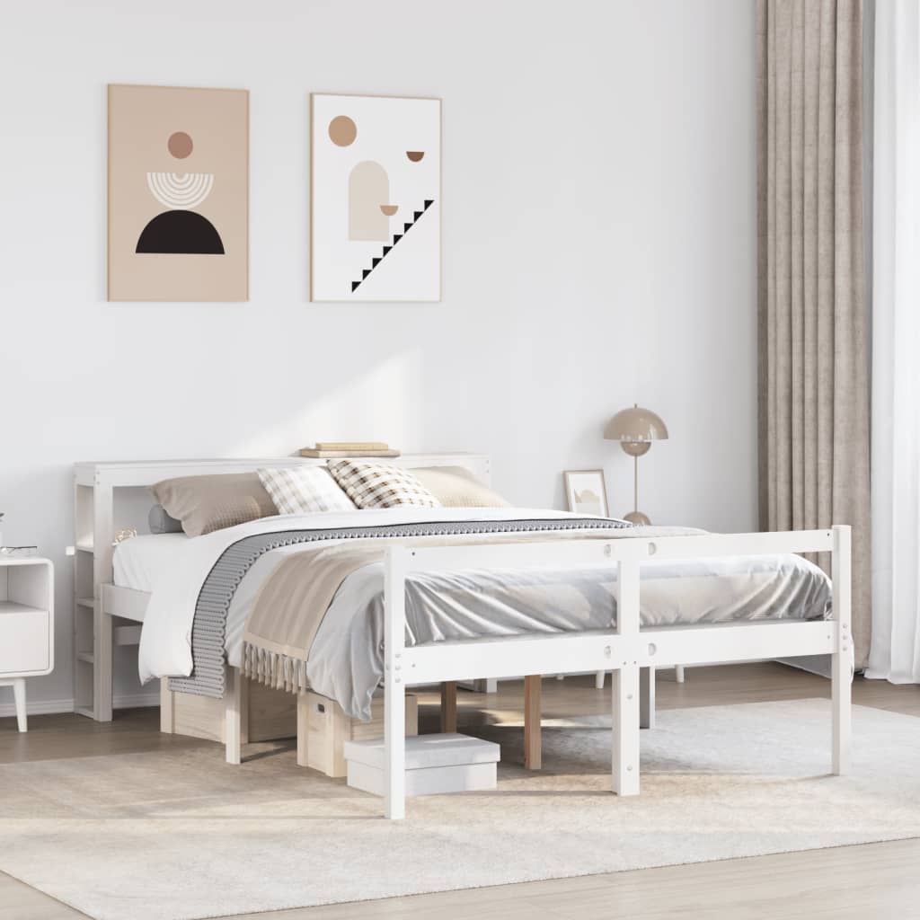 Seniorenbett mit Kopfteil ohne Matratze Weiß 120x190 cm