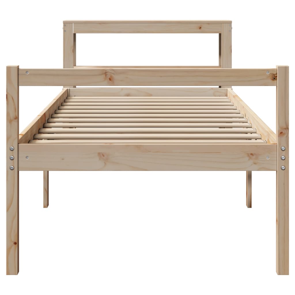 Seniorenbett mit Kopfteil 90x200 cm Massivholz Kiefer