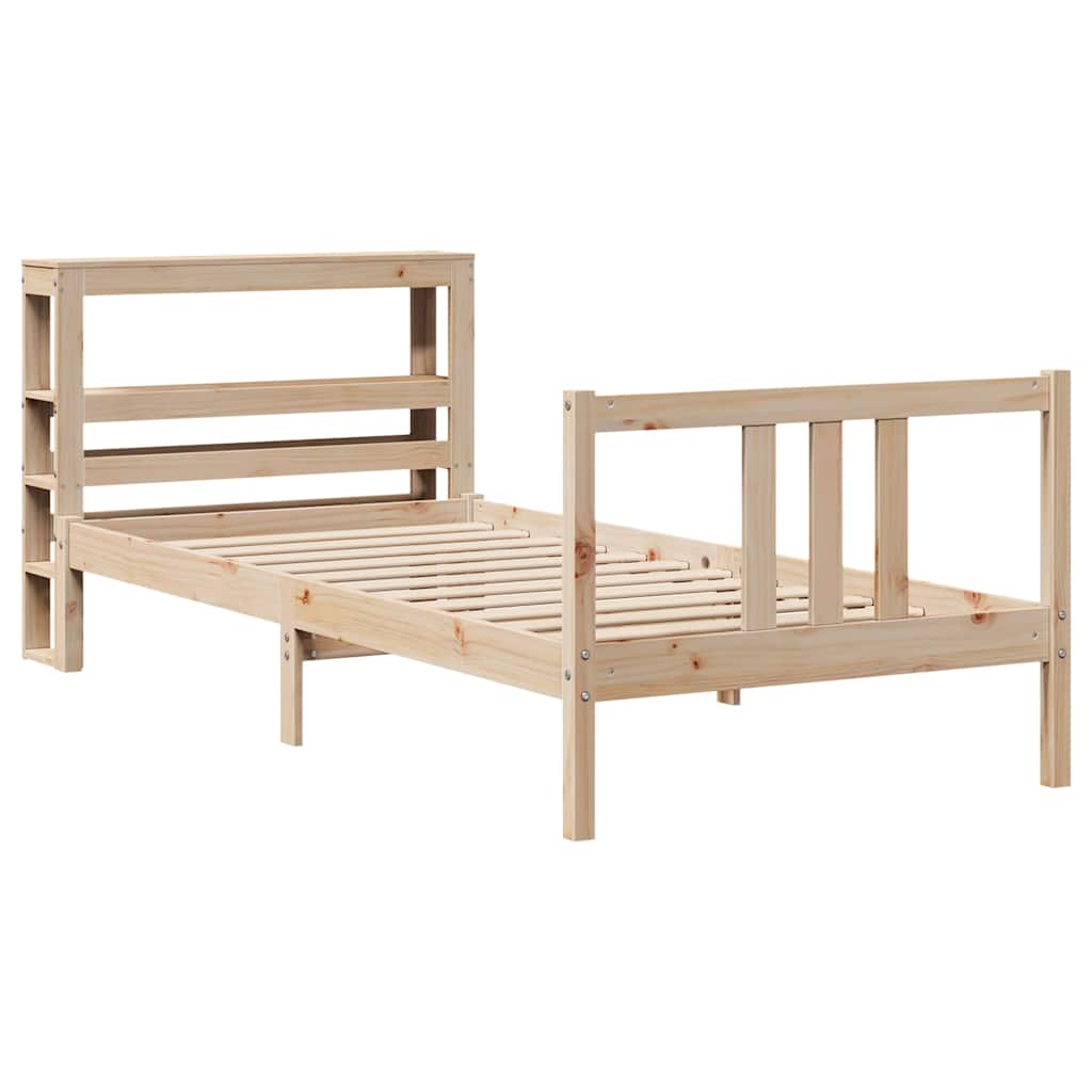 Bettgestell mit Kopfteil ohne Matratze 75x190 cm