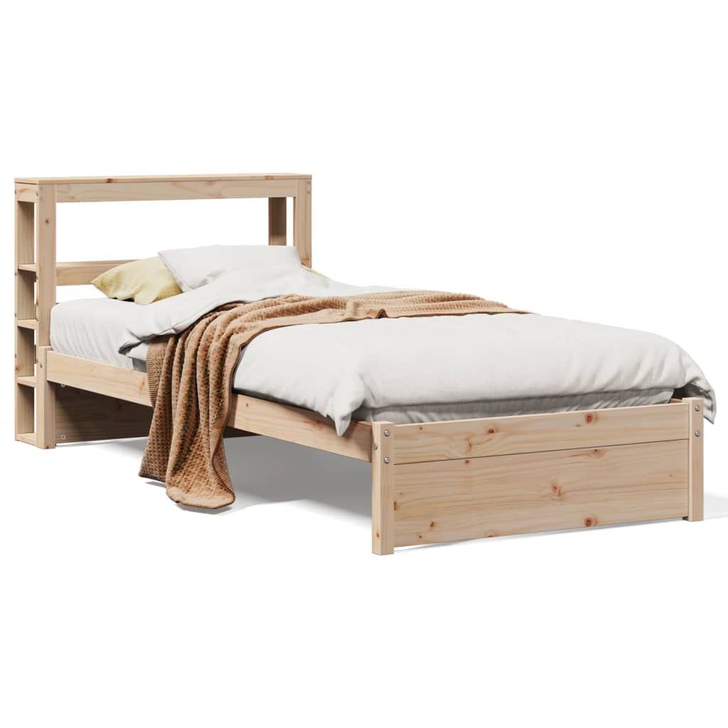 Bettgestell mit Kopfteil ohne Matratze 75x190 cm