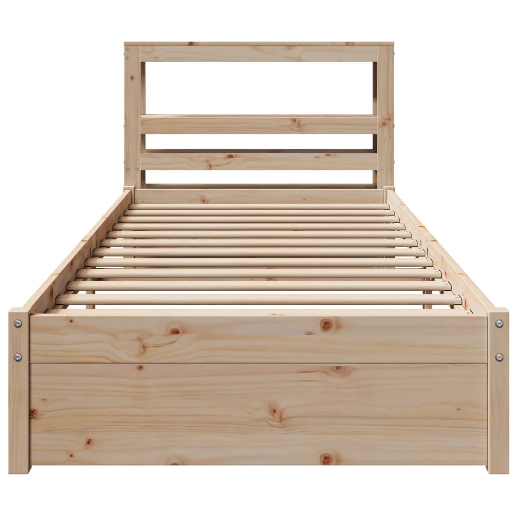 Bettgestell mit Kopfteil ohne Matratze 75x190 cm