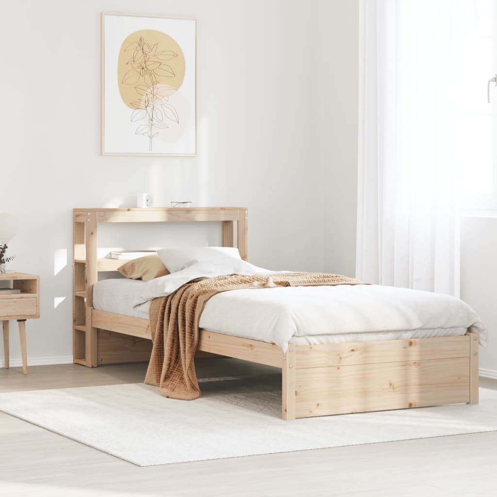 Bettgestell mit Kopfteil ohne Matratze 75x190 cm