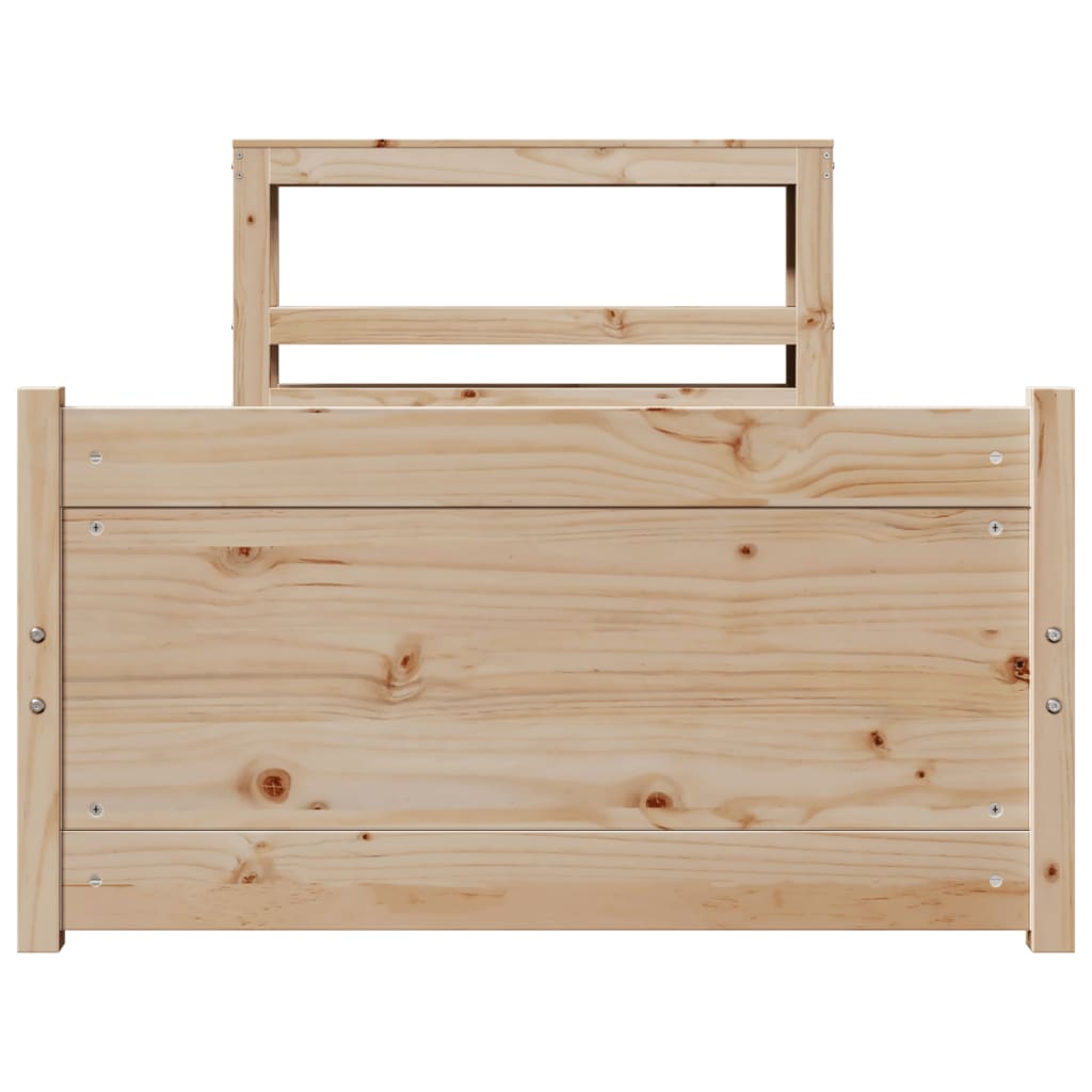 Bettgestell mit Kopfteil ohne Matratze 75x190 cm