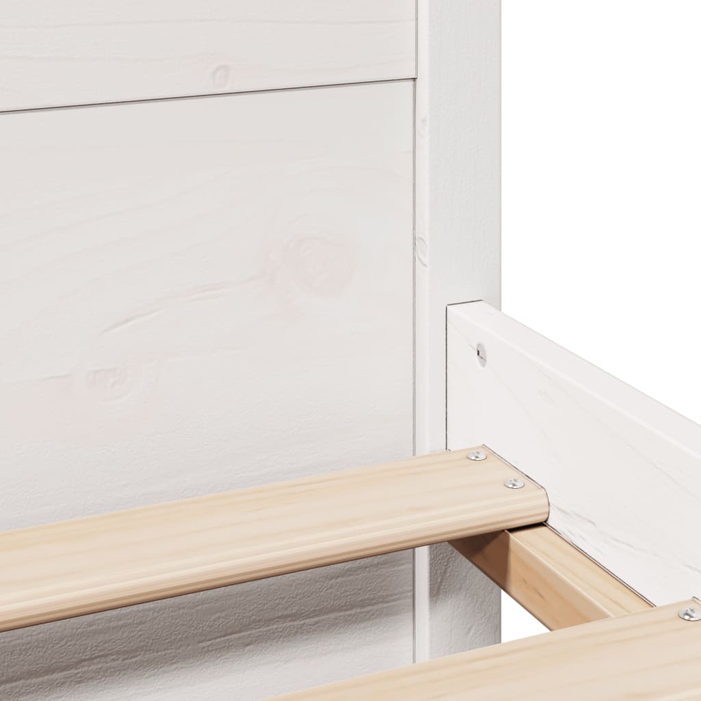 Bettgestell mit Kopfteil ohne Matratze Weiß 90x200 cm