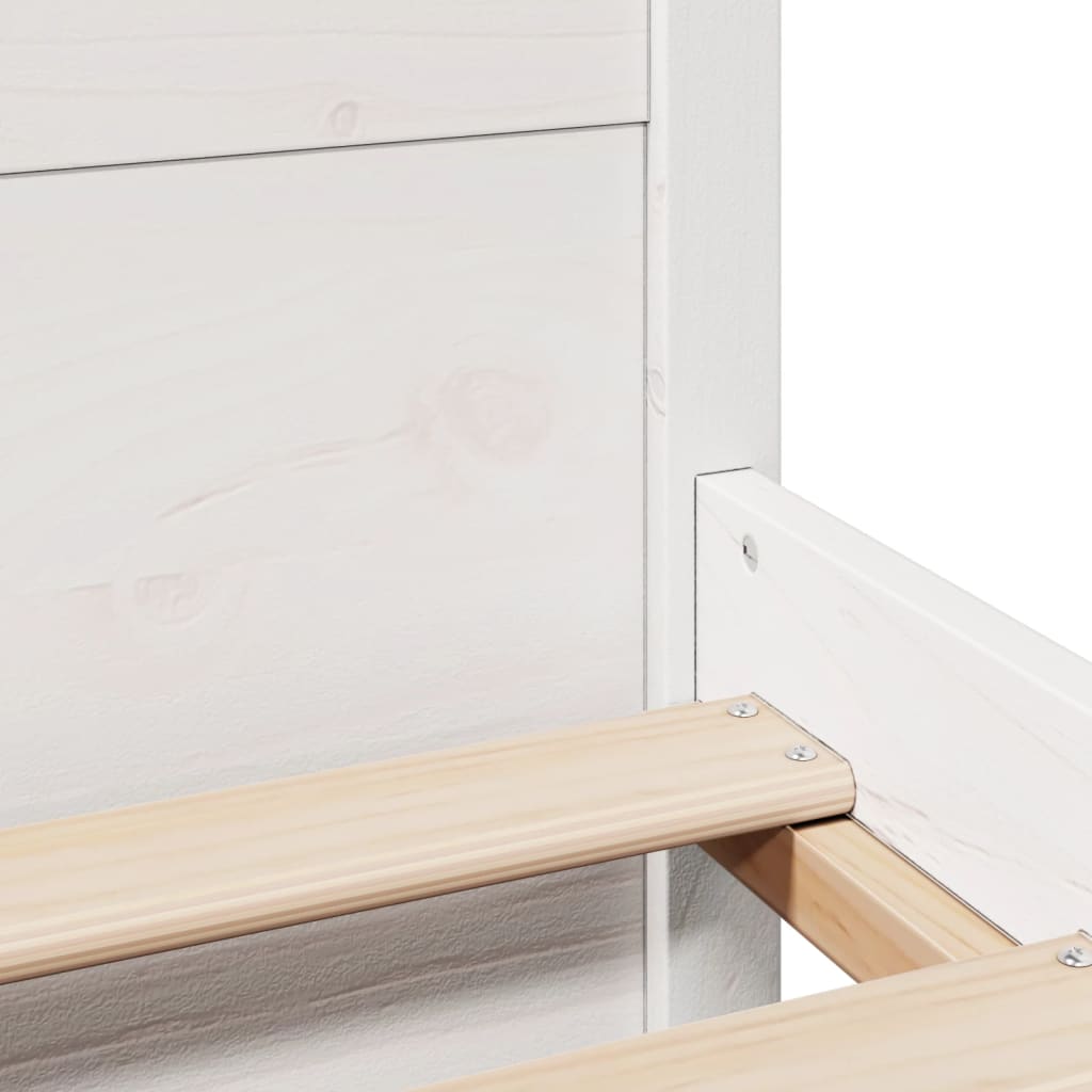 Bettgestell mit Kopfteil ohne Matratze Weiß 140x200 cm