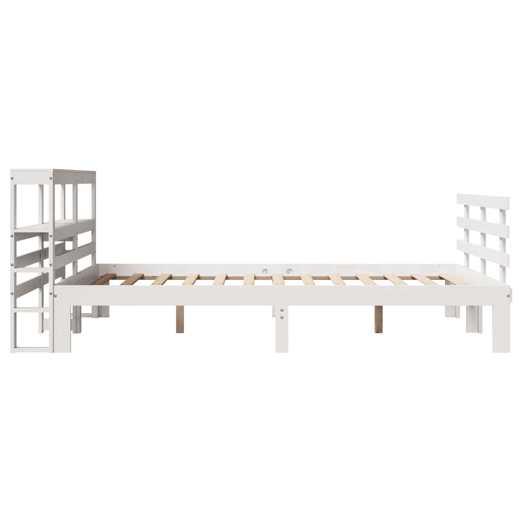 Bettgestell mit Kopfteil ohne Matratze Weiß 120x190 cm