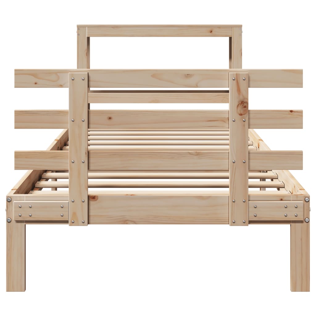 Bettgestell mit Kopfteil ohne Matratze 90x200 cm