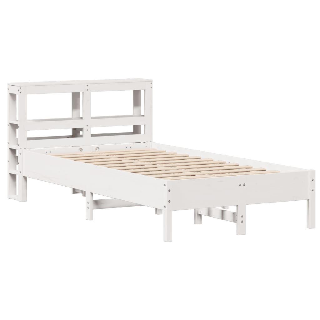 Massivholzbett ohne Matratze Weiß 75x190 cm Kiefernholz