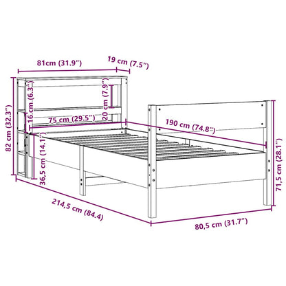 Massivholzbett ohne Matratze 75x190 cm Kiefernholz