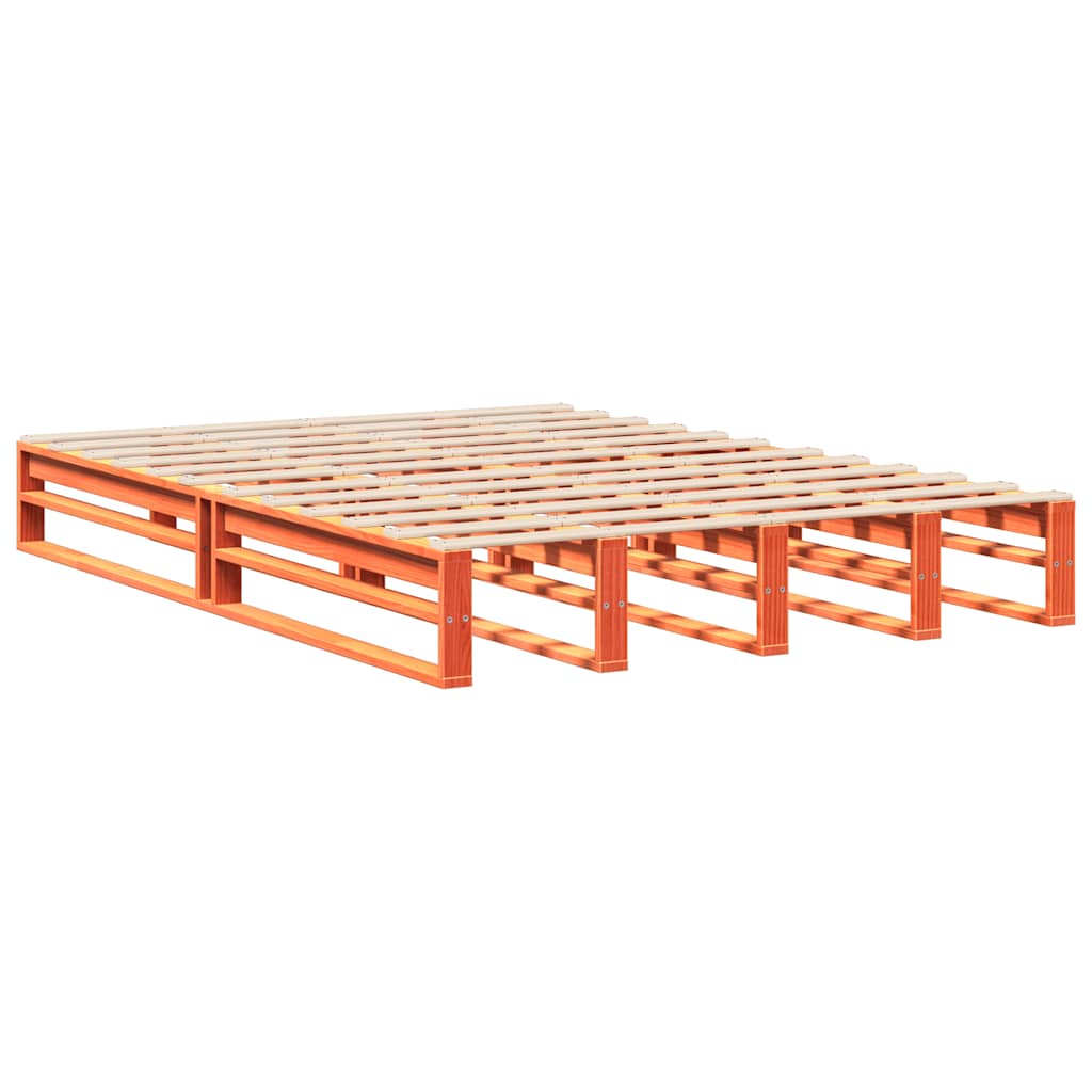 Massivholzbett ohne Matratze Wachsbraun 120x200 cm Kiefernholz