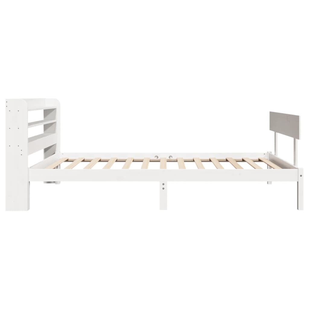 Massivholzbett ohne Matratze Weiß 100x200 cm Kiefernholz