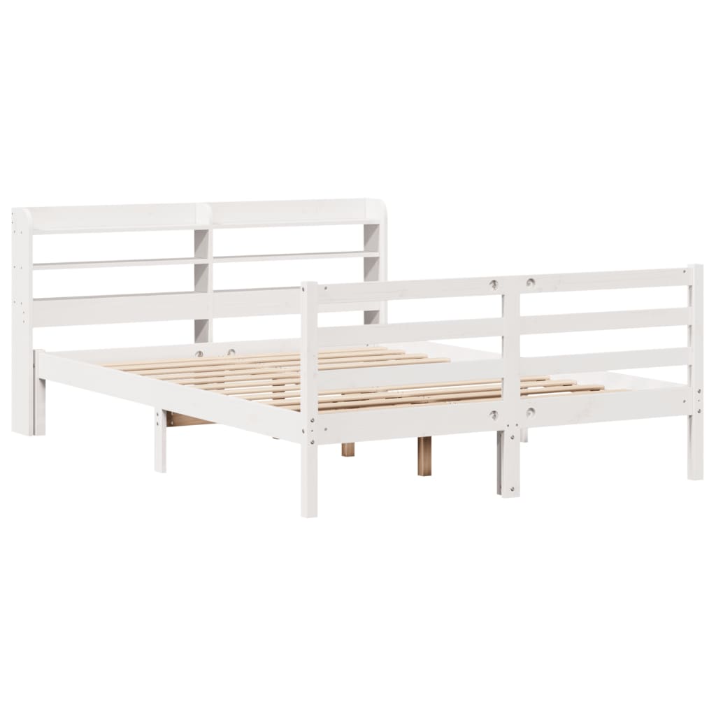 Bed frame with headboard without mattress white 120x190 cm