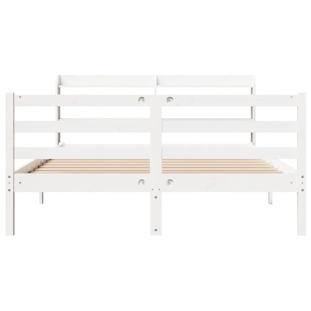 Bed frame with headboard without mattress white 120x190 cm