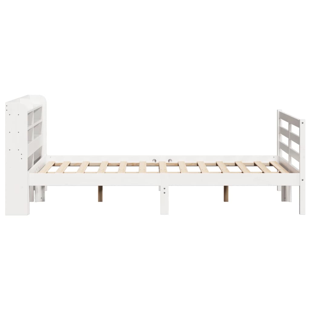 Bed frame with headboard without mattress white 120x190 cm