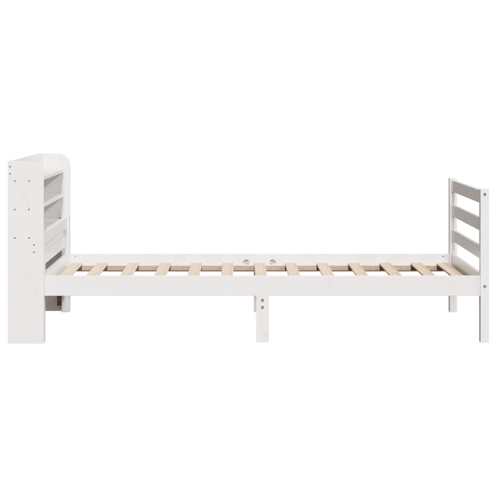 Bettgestell mit Kopfteil ohne Matratze Weiß 100x200 cm