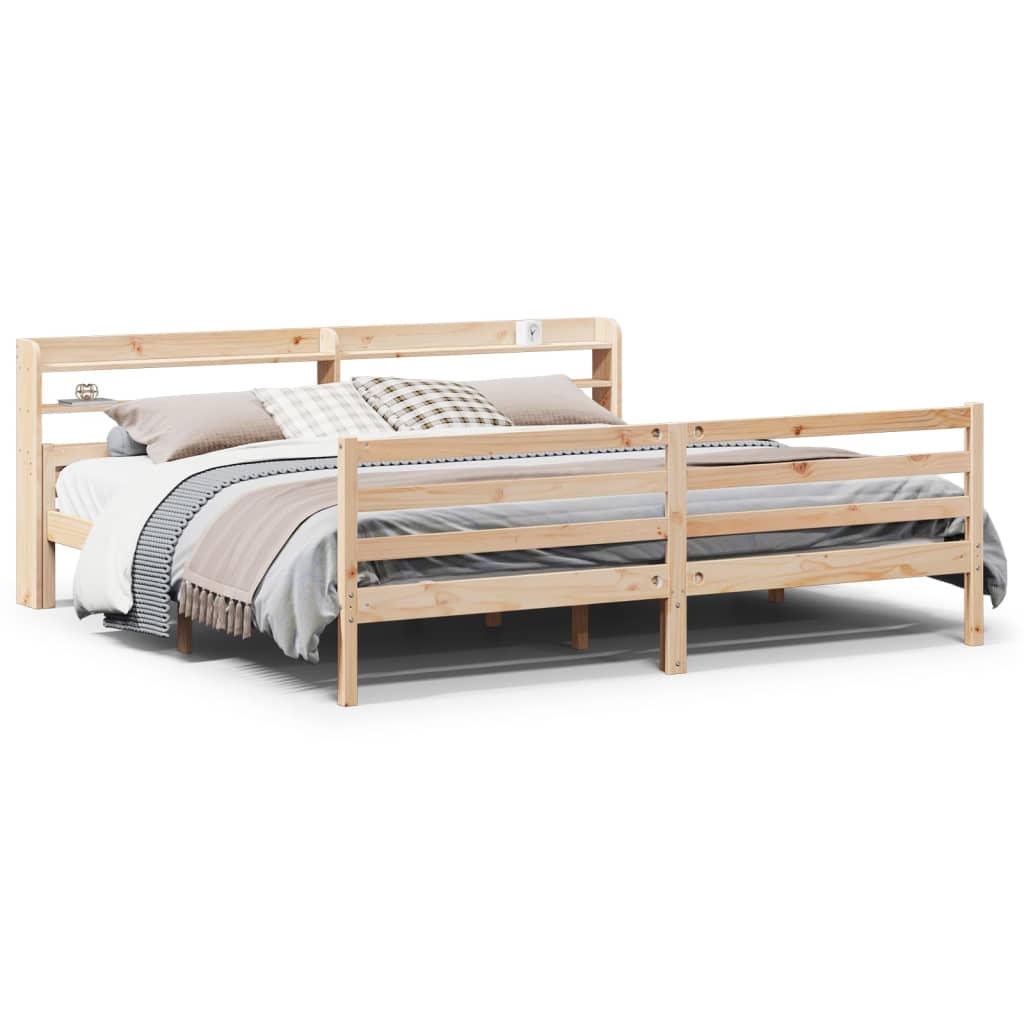 Bettgestell mit Kopfteil ohne Matratze 200x200 cm