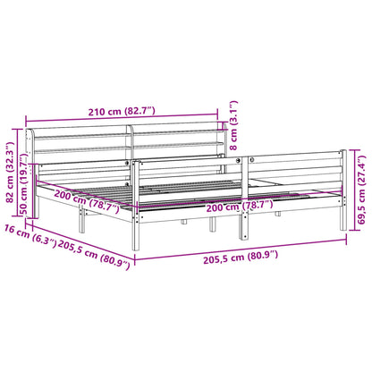 Bettgestell mit Kopfteil ohne Matratze 200x200 cm