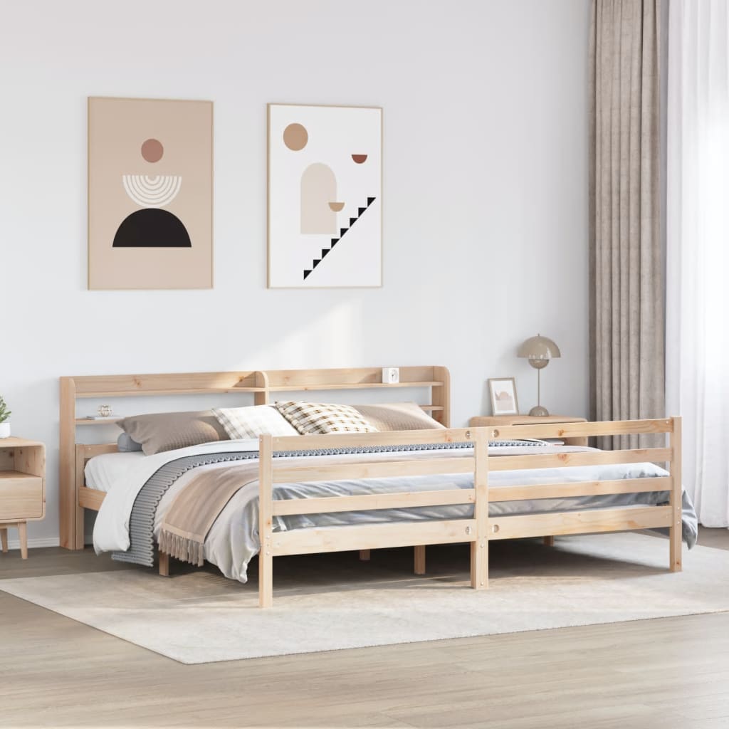 Bettgestell mit Kopfteil ohne Matratze 200x200 cm