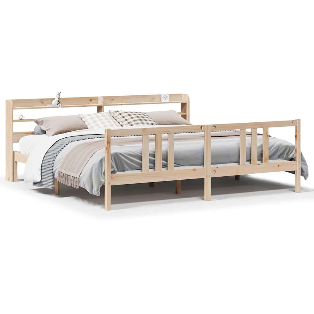 Bettgestell mit Kopfteil ohne Matratze 200x200 cm