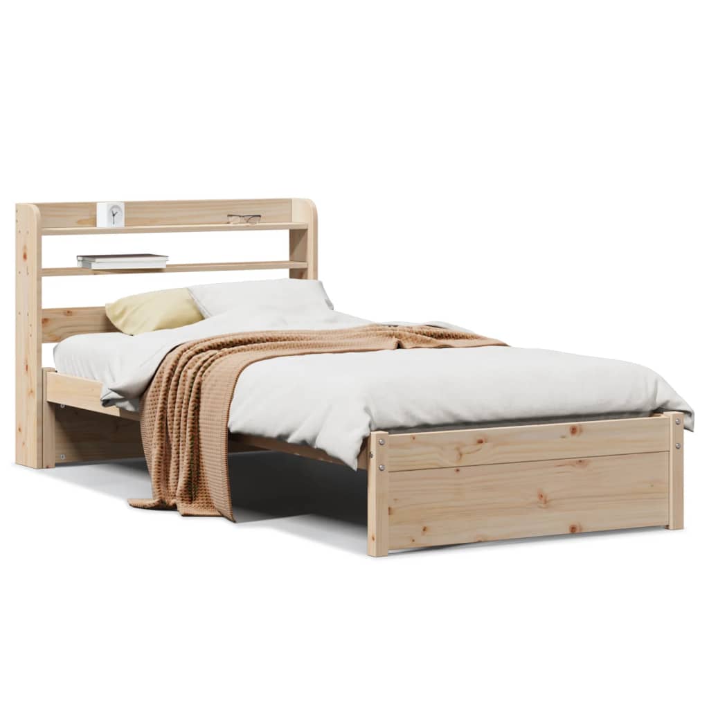 Bettgestell mit Kopfteil ohne Matratze 75x190 cm