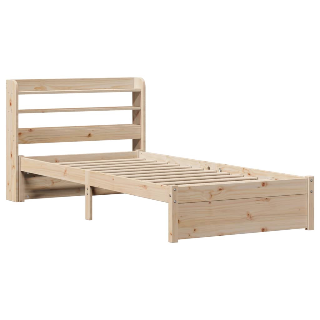 Bettgestell mit Kopfteil ohne Matratze 75x190 cm