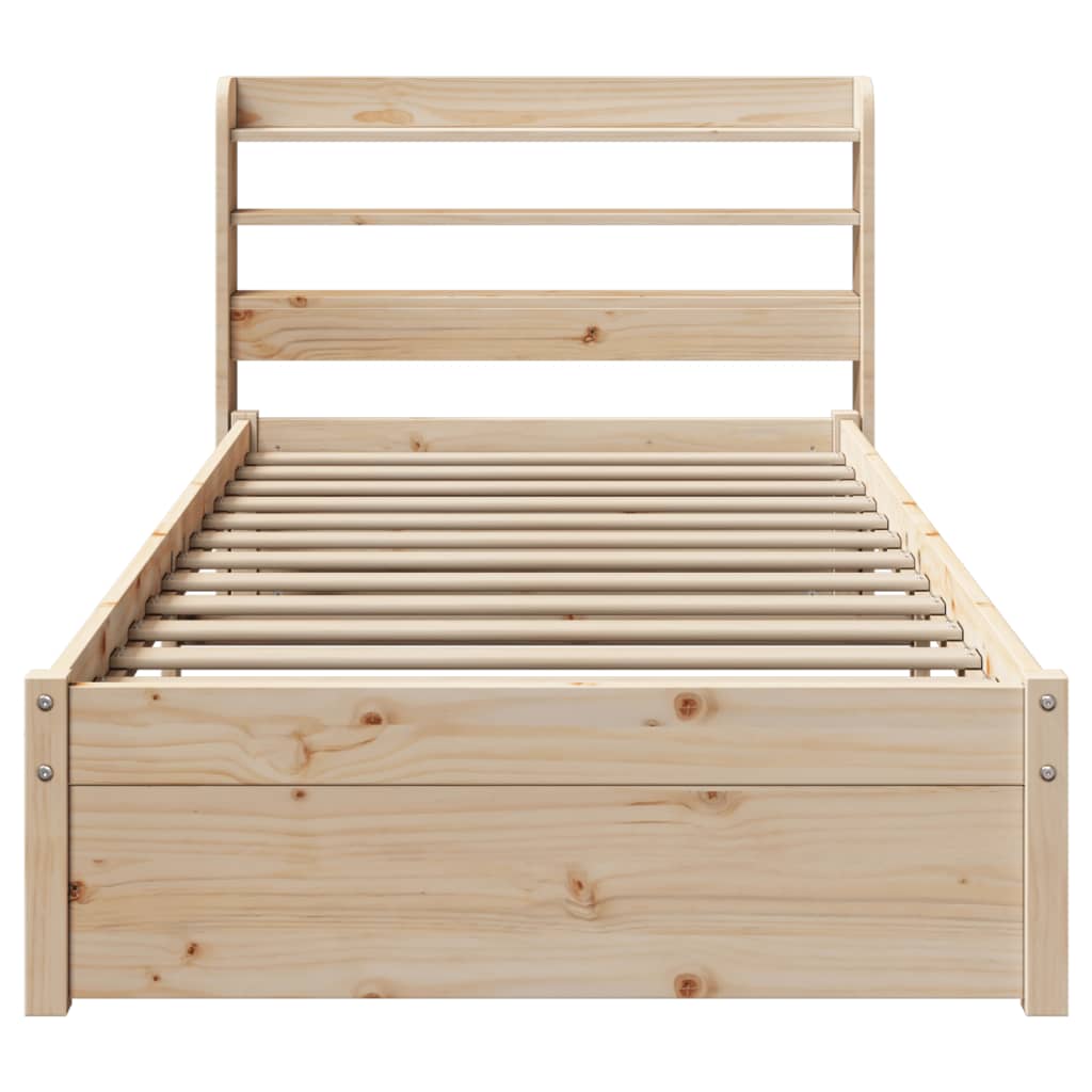 Bettgestell mit Kopfteil ohne Matratze 75x190 cm