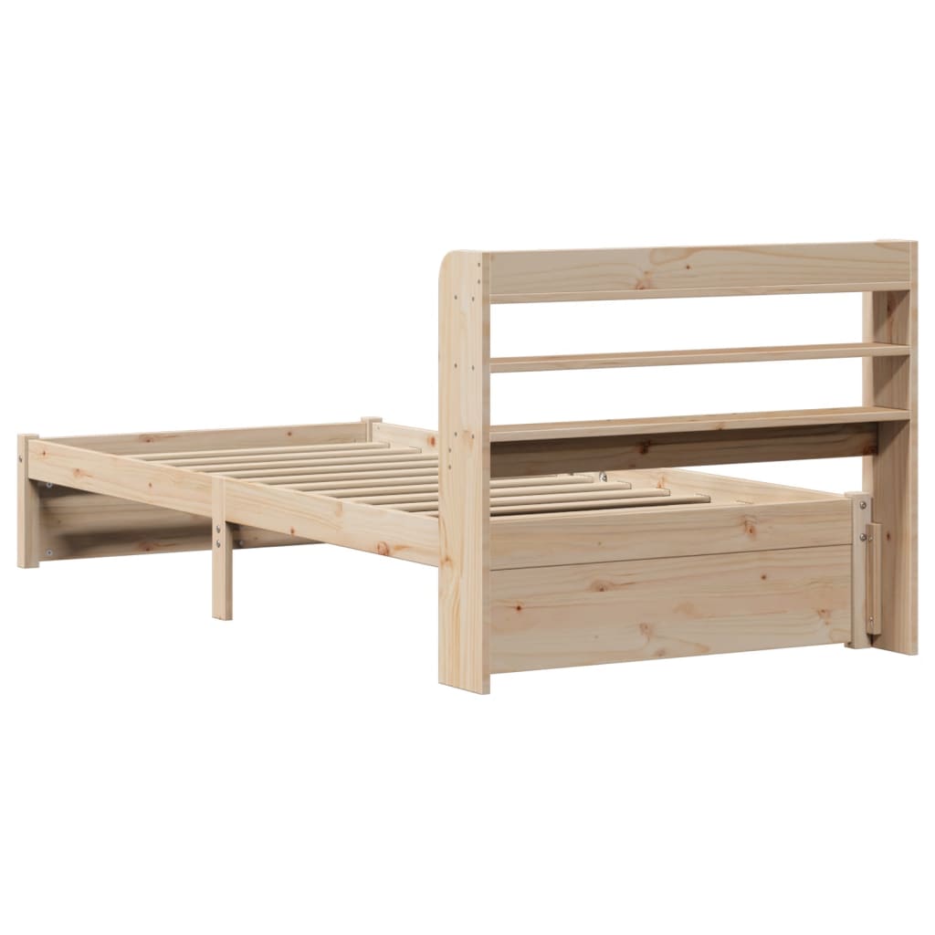 Bettgestell mit Kopfteil ohne Matratze 75x190 cm