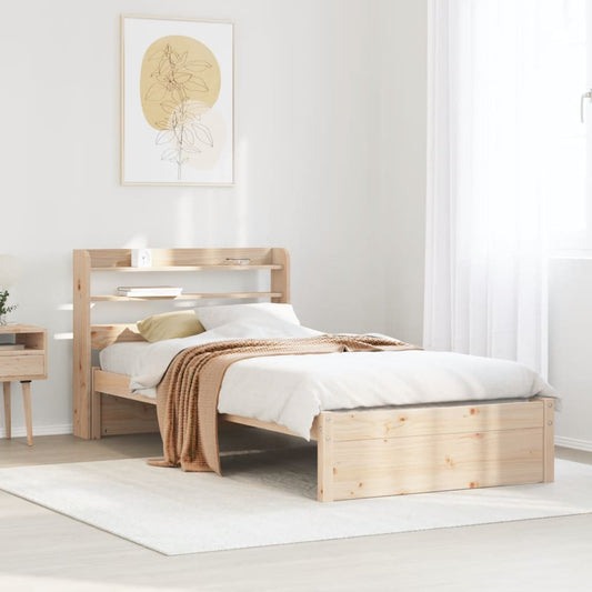 Bettgestell mit Kopfteil ohne Matratze 75x190 cm