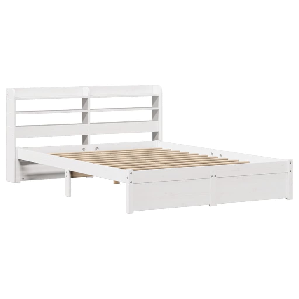 Bed frame with headboard without mattress white 120x200 cm
