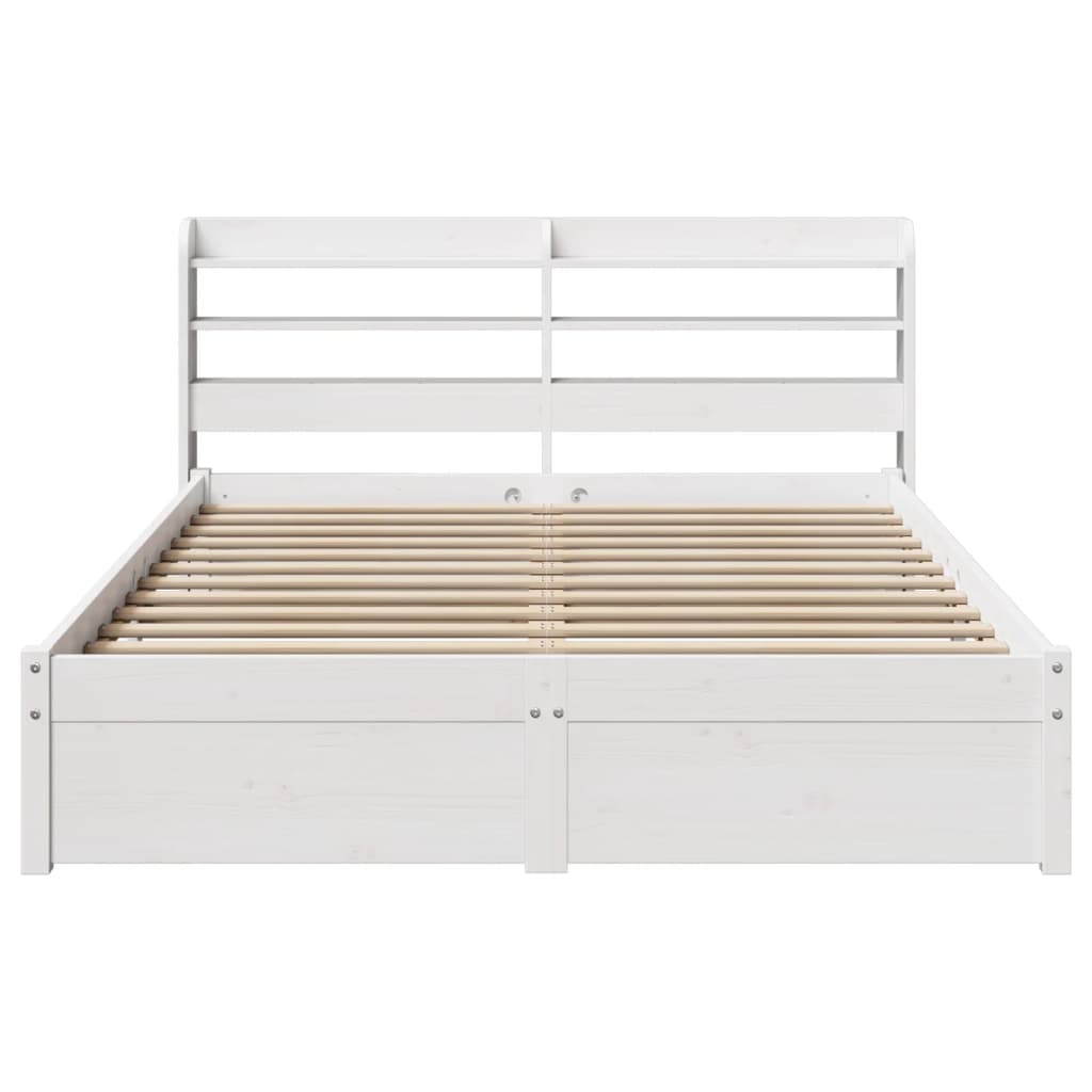 Bed frame with headboard without mattress white 120x200 cm