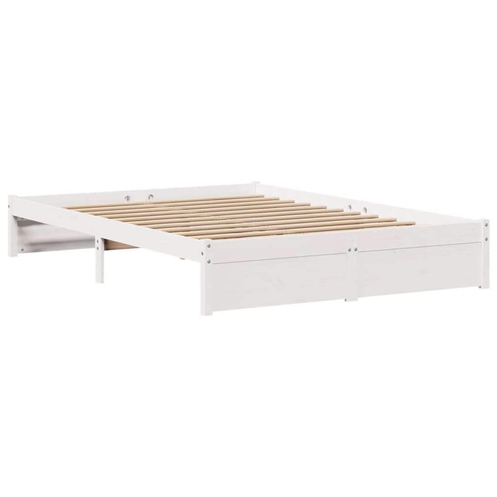 Bed frame with headboard without mattress white 120x200 cm