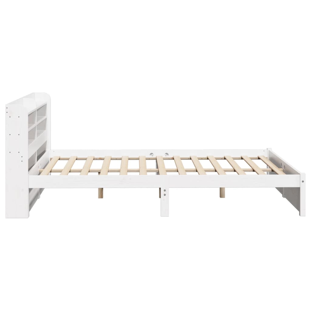 Bed frame with headboard without mattress white 120x200 cm