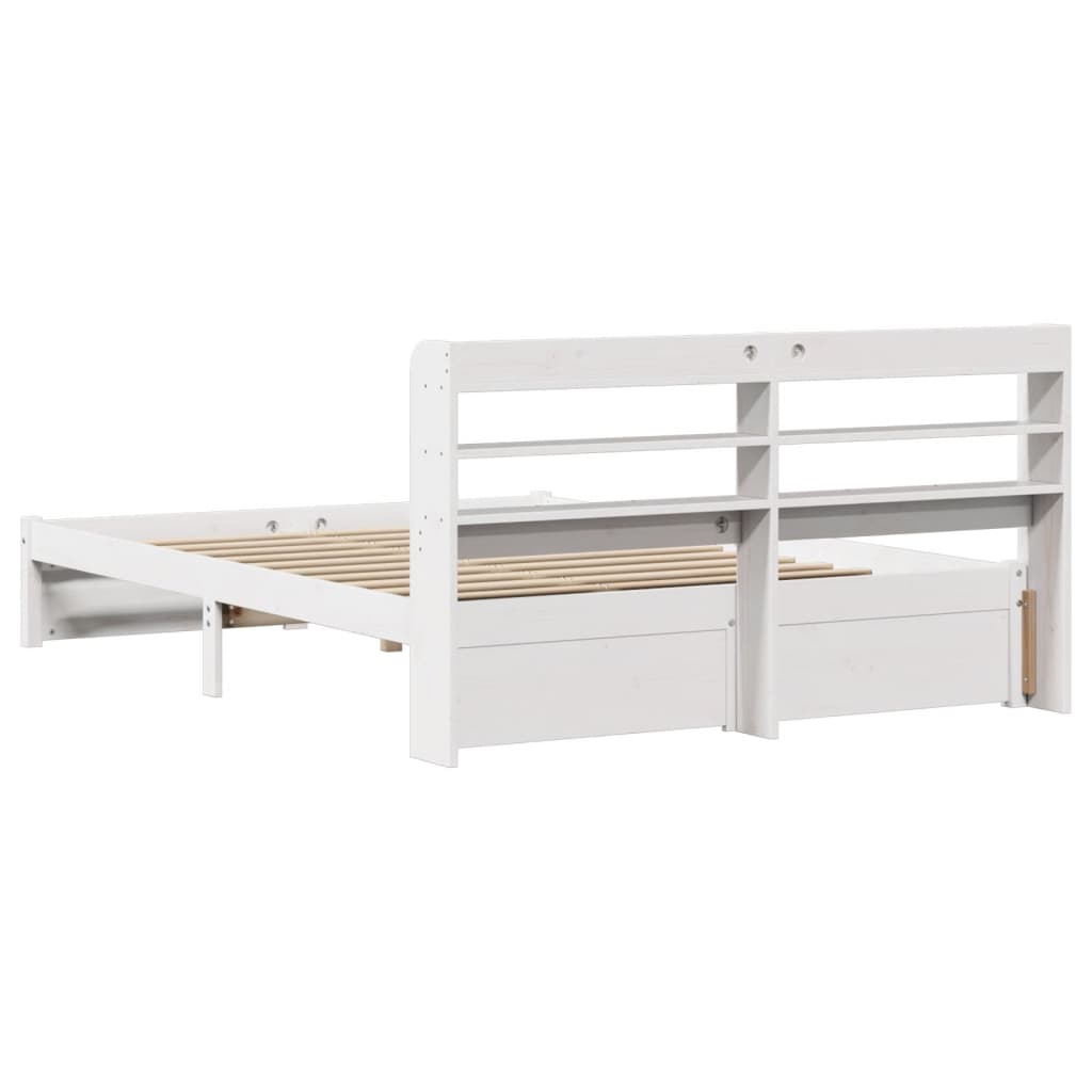 Bed frame with headboard without mattress white 120x200 cm