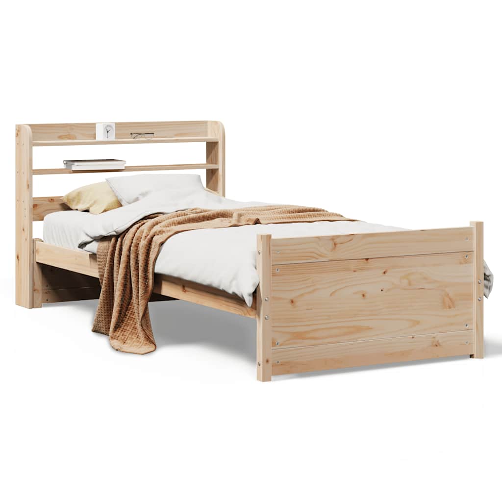 Bettgestell mit Kopfteil ohne Matratze 75x190 cm