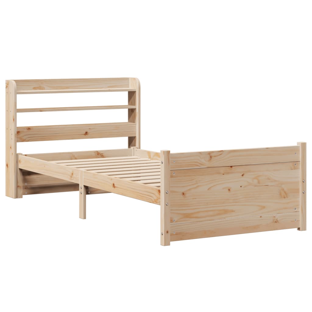 Bettgestell mit Kopfteil ohne Matratze 75x190 cm